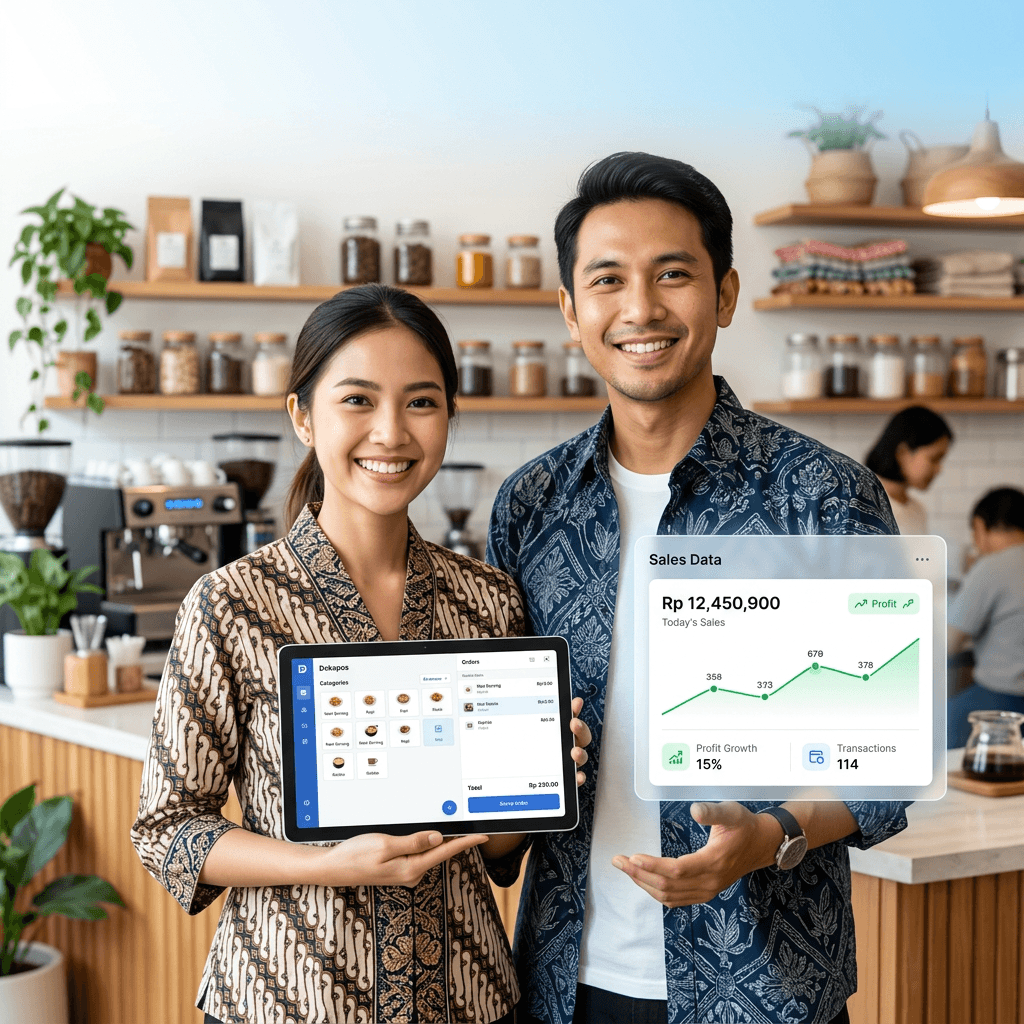 Pemilik bisnis FnB menggunakan Dekapos